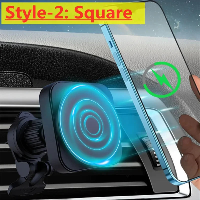 30W Magnetic Car Wireless Charger Mount Fast Charging Air Vent Magnet Car Phone Holder Stand for Iphone 15 14 13 Pro Max Mini