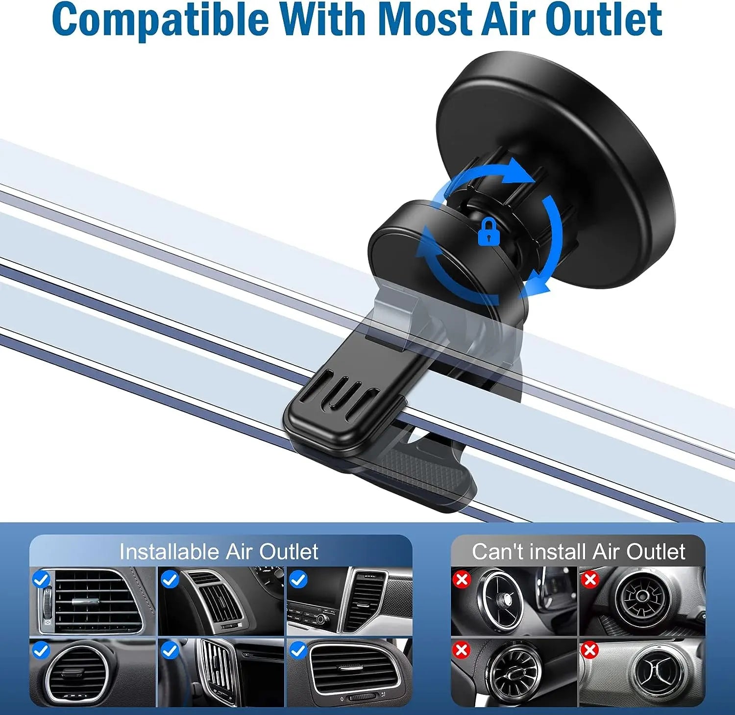 30W Magnetic Car Wireless Charger Mount Fast Charging Air Vent Magnet Car Phone Holder Stand for Iphone 15 14 13 Pro Max Mini