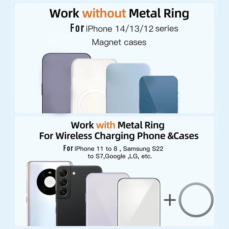 30W Magnetic Car Wireless Charger Mount Fast Charging Air Vent Magnet Car Phone Holder Stand for Iphone 15 14 13 Pro Max Mini